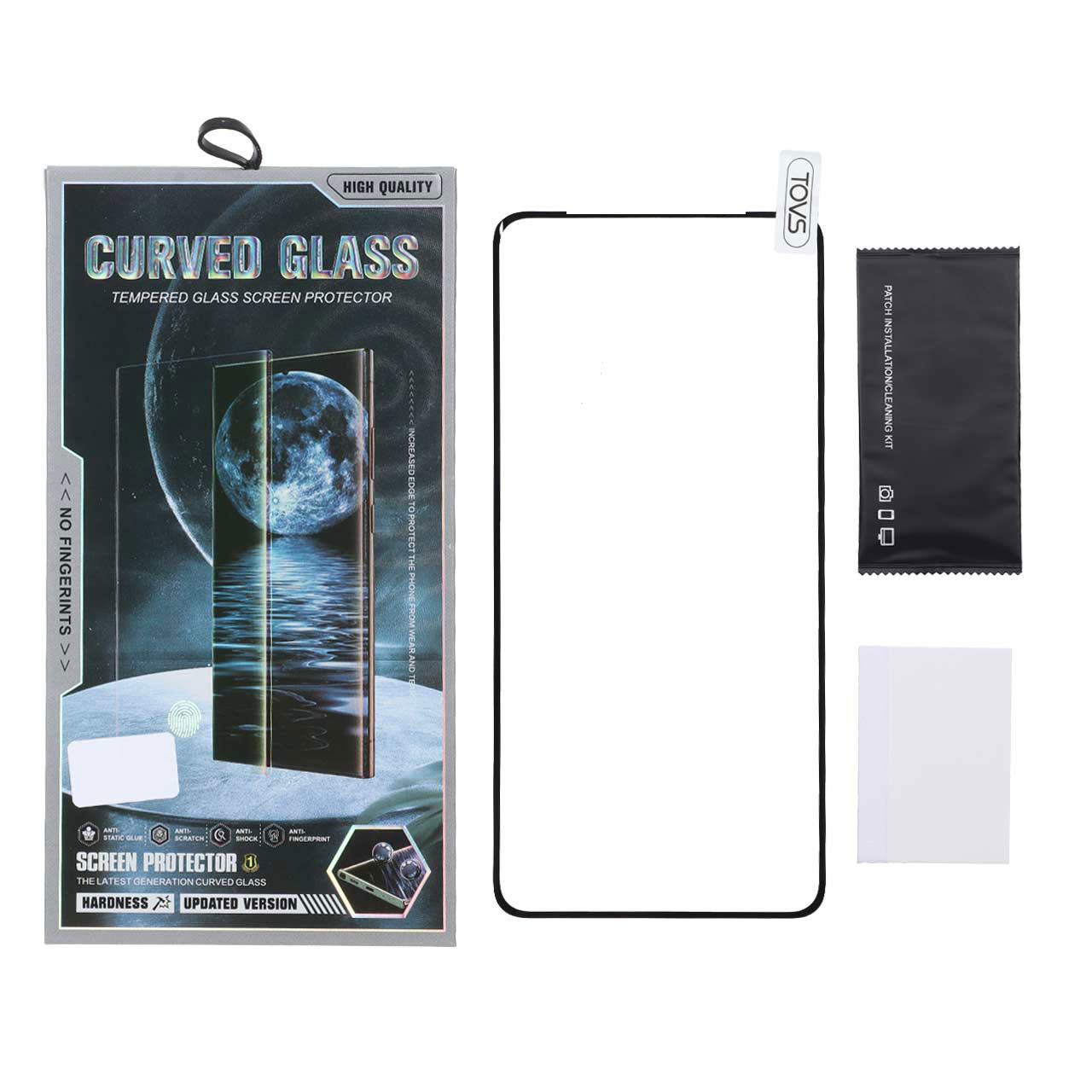 محافظ صفحه نمایش شیشه ای خم فول چسب TOVS Curved Glass مدل Samsung Galaxy S21 Ultra - (پک دار)